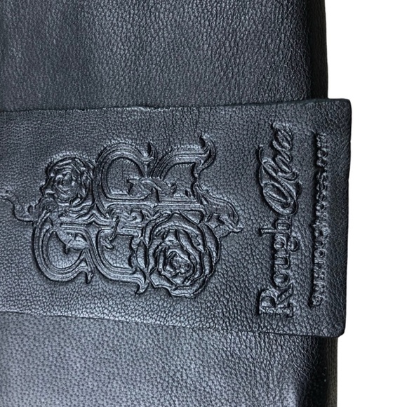 Rough Roses Women’s Black Faux Leather Zip Clutch Wallet Purse Accessory - Picture 5 of 9